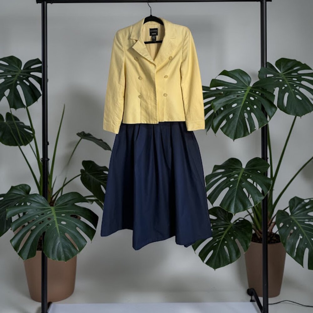 ASTR the Label Navy Blue Midi Skirt